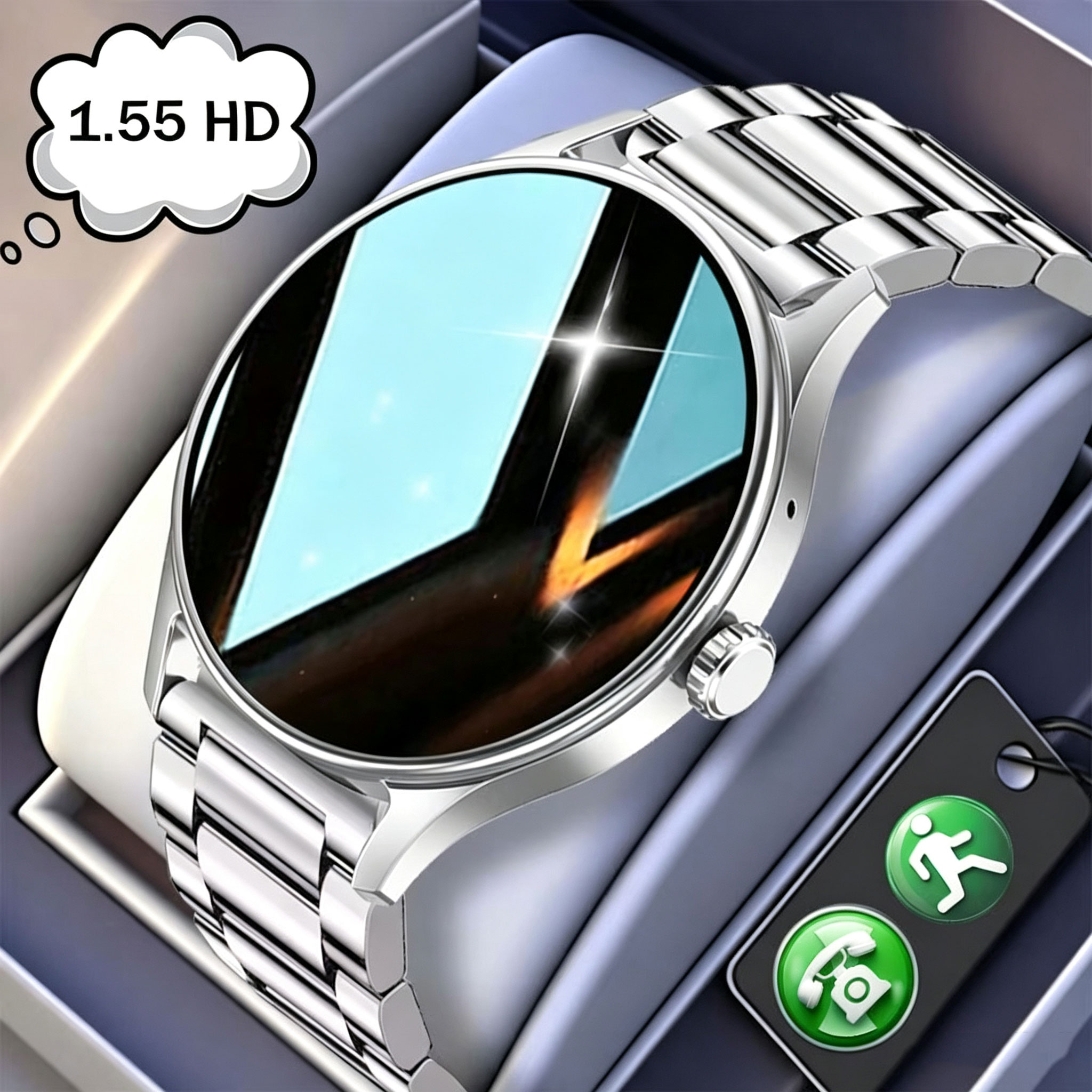 Men'S Fashion App - Montre Connectée Tendance Plus 1.55 HD