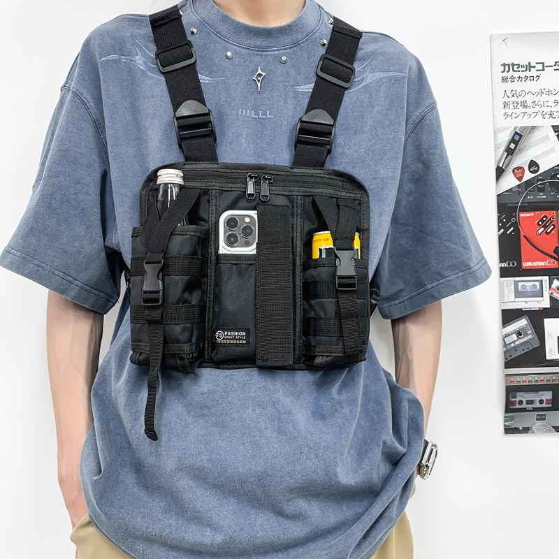Tactical Vest Men - Hip-hop Streetwear hommes sac de poitrine