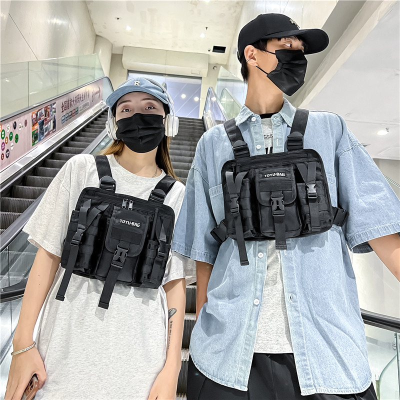 Tactical Vest Men - Hip-hop Streetwear dames sac de poitrine
