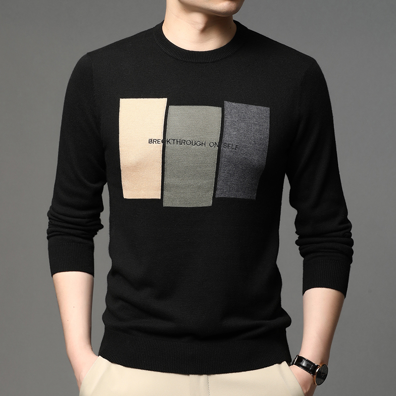 Mens Fashion Mullet - Pull tricoté jacquard pour hommes, marque