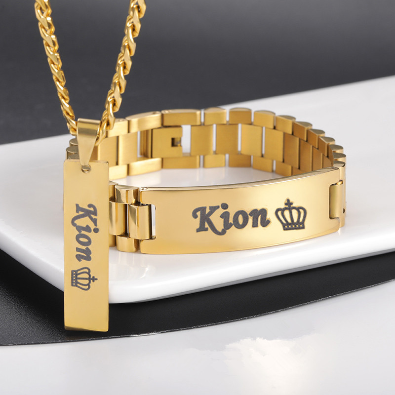 Men Fashion Rave - Collier personnalisé avec nom pour hommes,