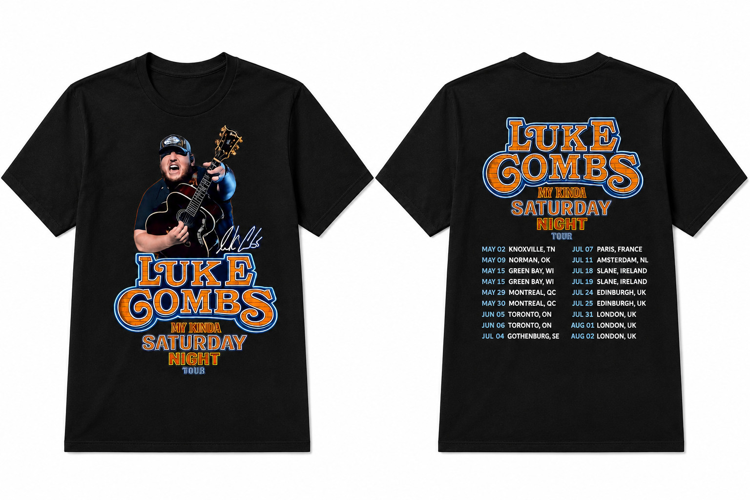 Men'S Fashion Uk - T-shirt noir Luke Combs My Kinda