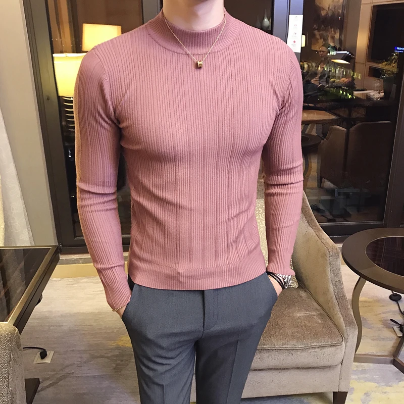 Pull rayé à col haut pour homm - Mens Fashion Mullet avis et prix