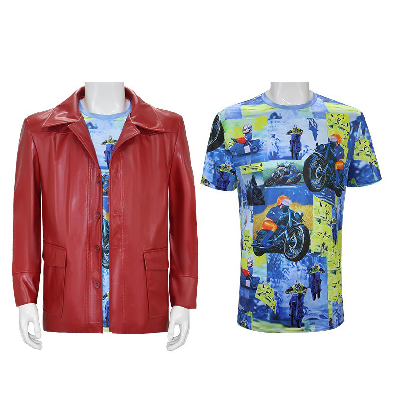 Veste en cuir rouge pour homme - Men Fashion Rave avis et prix