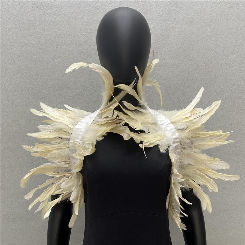 Châle Gothique en Plumes Natur - Men Fashion Rave avis et prix